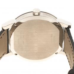 Burberry Silvered Black Stainless Steel Check Men's Wristwatch 39 mm