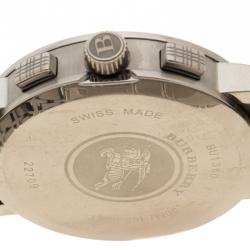 مملوكة مسبقًا Burberry Blue Stainless Steel Heritage Chronograph BU1360 Men's Wristwatch 40 mm