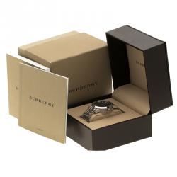 مملوكة مسبقًا Burberry Blue Stainless Steel Heritage Chronograph BU1360 Men's Wristwatch 40 mm