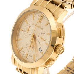 مملوكة مسبقًا Burberry Yellow Gold Plated Stainless Steel Classic BU1757 Women's Wristwatch 40 mm