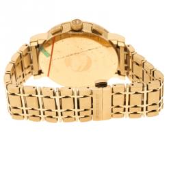 مملوكة مسبقًا Burberry Yellow Gold Plated Stainless Steel Classic BU1757 Women's Wristwatch 40 mm