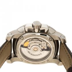 Pre Owned Burberry Beige Stainless Steel The Britain BBY1201 Men's Wristwatch 41 mm