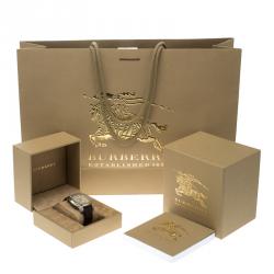 Pre Owned Burberry Beige Stainless Steel The Britain BBY1201 Men's Wristwatch 41 mm