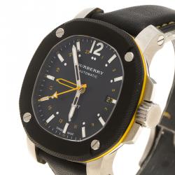 Burberry Black Stainless Steel The Britain GMT BBY1350 Men's Wristwatch 40 mm