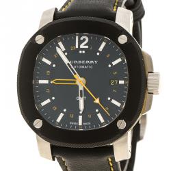 Burberry Black Stainless Steel The Britain GMT BBY1350 Men's Wristwatch 40 mm