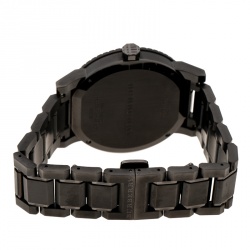 Pre Owned Burberry Grey Gunmetal Ion Stainless Steel GMT BU9340 Men's Wristwatch 43 mm