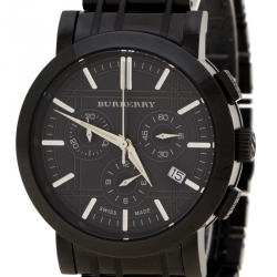 Burberry Black PVD coated Stainless Steel Heritage BU1373 Men's Wristwatch 40 mm
