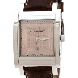 Pre Owned Burberry Bronze Stainless Steel BU1553 Men's Wristwatch 32 mm