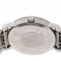 Pre Owned Burberry Silver Stainless Steel Heritage BU1350 Men's Wristwatch 38 mm