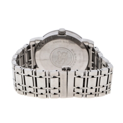 Pre Owned Burberry Silver Stainless Steel Heritage BU1350 Men's Wristwatch 38 mm