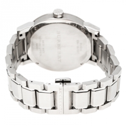 Pre Owned Burberry Silver Stainless Steel The City BU9900 Men's Wristwatch 42 mm
