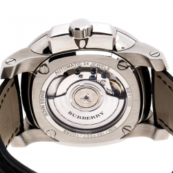 Pre Owned Burberry Black Stainless Steel The Britain BBY1002 Men's Wristwatch 45 mm