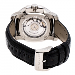 Pre Owned Burberry Black Stainless Steel The Britain BBY1002 Men's Wristwatch 45 mm