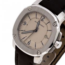 Pre Owned Burberry Beige Stainless Steel The Britain BBY1301 Men's Wristwatch 43 mm