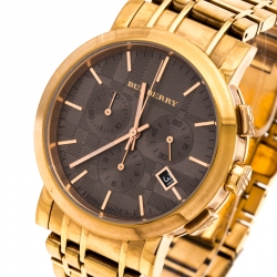 Pre Owned  Burberry Grey Rose Gold Plated Stainless Steel BU1862 Women's Wristwatch 40 mm
