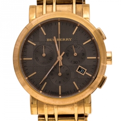 Pre Owned  Burberry Grey Rose Gold Plated Stainless Steel BU1862 Women's Wristwatch 40 mm
