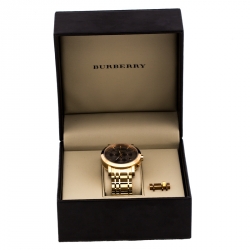 Pre Owned  Burberry Grey Rose Gold Plated Stainless Steel BU1862 Women's Wristwatch 40 mm