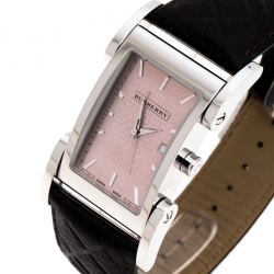 Pre Owned Burberry Beige Stainless Steel BU1107 Men's Wristwatch 25 mm
