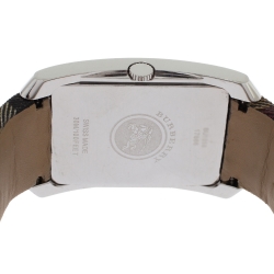 Pre Owned Burberry Black Stainless Steel Canvas Heritage BU1058 Men's Wristwatch 30 mm