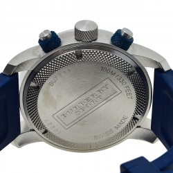 Pre Owned Burberry Grey Stainless Steel Rubber Sport BU7711 Men's Wristwatch 44 mm