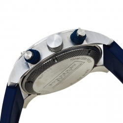 Pre Owned Burberry Grey Stainless Steel Rubber Sport BU7711 Men's Wristwatch 44 mm