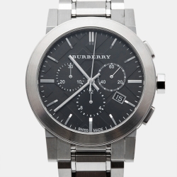 Pre Owned Burberry Black Stainless Steel The City BU3951 Men's Wristwatch 42 mm