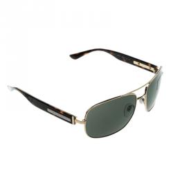 Pre Owned Bvlgari Grey Green 5017 Square Sunglasses