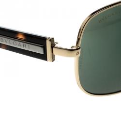 Pre Owned Bvlgari Grey Green 5017 Square Sunglasses