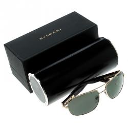 Pre Owned Bvlgari Grey Green 5017 Square Sunglasses