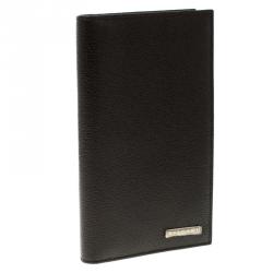 Bvlgari Dark Brown Textured Leather Passport Holder