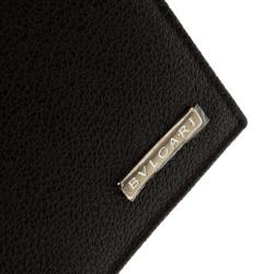 Bvlgari Dark Brown Textured Leather Passport Holder