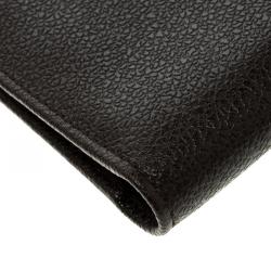 Bvlgari Dark Brown Textured Leather Passport Holder