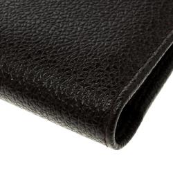 Bvlgari Dark Brown Textured Leather Passport Holder