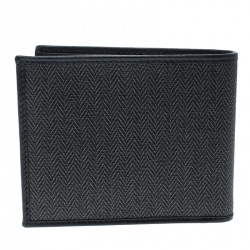 Bvlgari Dark Grey Heritage Coated Canvas Bifold Wallet