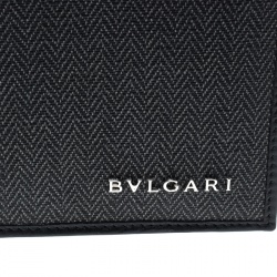 Bvlgari Dark Grey Heritage Coated Canvas Bifold Wallet
