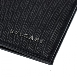 Bvlgari Dark Grey Heritage Coated Canvas Bifold Wallet