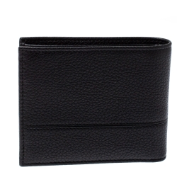 Bvlgari Black Leather Bifold Wallet