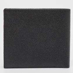 Pre Owned Bvlgari Black Grained Leather Bifold Wallet