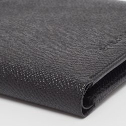 Pre Owned Bvlgari Black Grained Leather Bifold Wallet