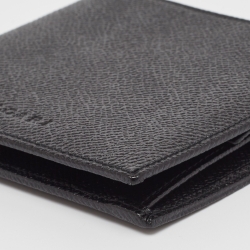 Pre Owned Bvlgari Black Grained Leather Bifold Wallet