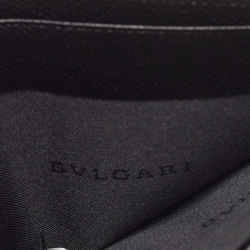 Pre Owned Bvlgari Black Grained Leather Bifold Wallet