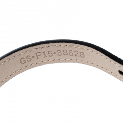 Bvlgari Black Leather Silver Bracelet