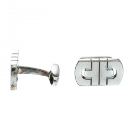 Bvlgari Parentesi Motif Silver Cufflinks