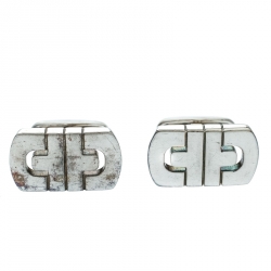 Bvlgari Parentesi Motif Silver Cufflinks