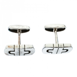 Bvlgari Parentesi Motif Silver Cufflinks