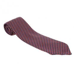 Bvlgari Red & Blue Silk Tie