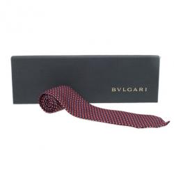 Bvlgari Red & Blue Silk Tie