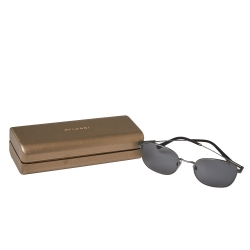 Bvlgari Matte Gunmetal / Grey Polarized BV5049 Oval Sunglasses