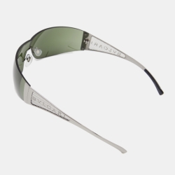 Bvlgari Gunmetal Tone/Green 549 Shield Sunglasses