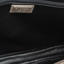 Bvlgari Taupe Grey Grained Leather Briefcase